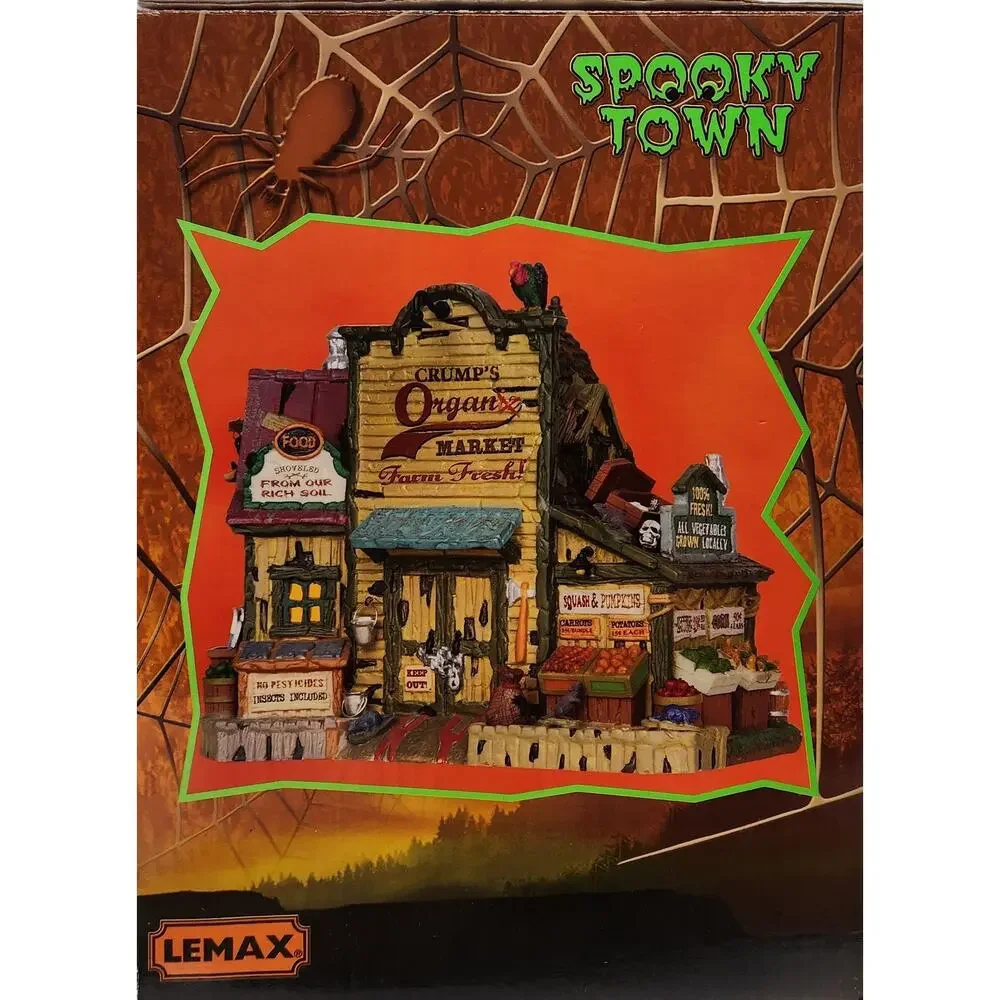 Lemax Spooky Town 2012 CRUMP'S ORGANIC MARKET 25329 LIGHTED HALLOWEEN Building